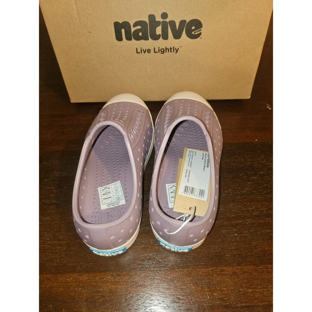 Native Jefferson Wildflower Purple/Lint Pink Slip-On Water Shoes Size J2